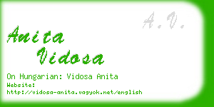 anita vidosa business card